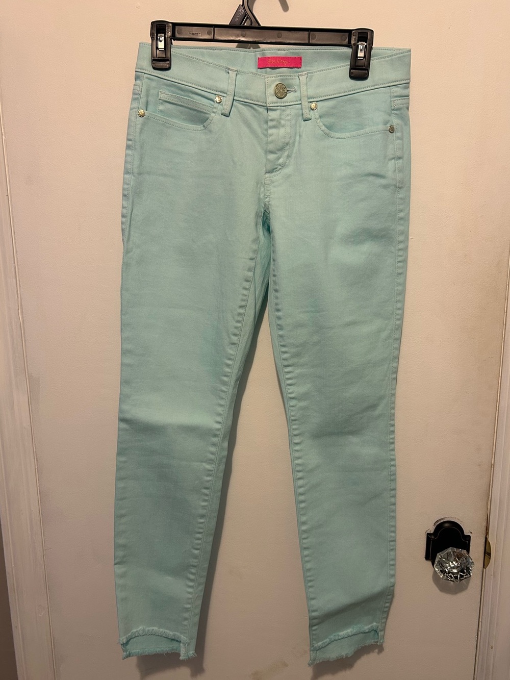 Lilly Pulitzer - Women's Slim Ankle Jeans - Teal - Size: 4